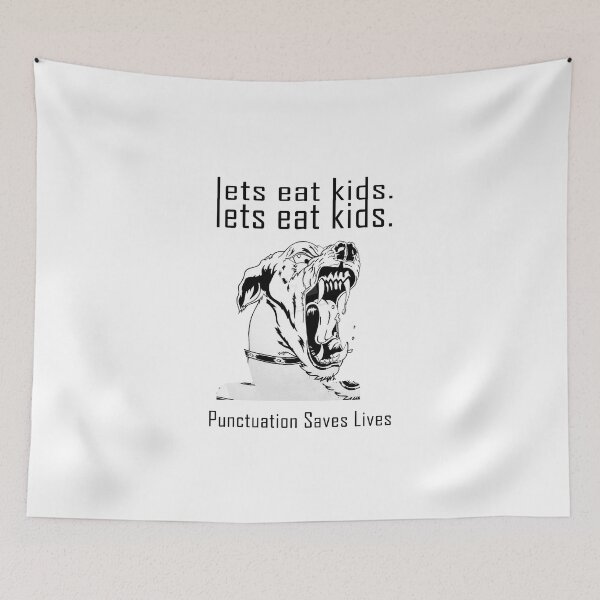 Item preview, Let's eat kids Punctuation Saves Lives, Funny Vintage Sarcastic saying, Funny joke meme gift for your friend designed and sold by runouts.