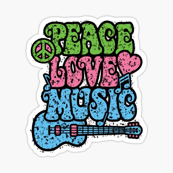 Sticker Peace Love Music