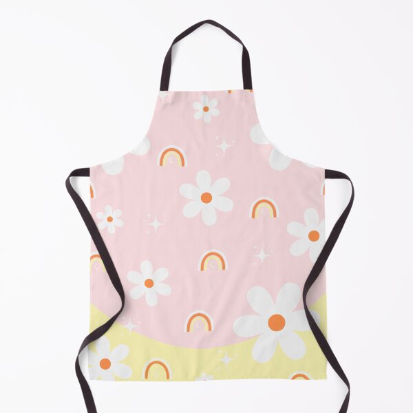 Artikelvorschau, Retro Daisy & Rainbow Sparkle Aesthetic Pink Yellow Pattern entworfen und verkauft von lovelyvibezzzz.