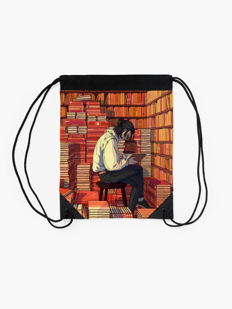 Alternate view of Book hoarder Drawstring Bag