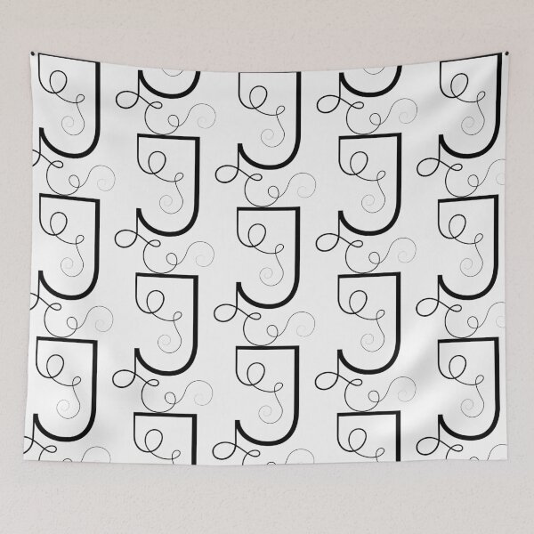 Item preview, Calligraphic letter J with flourishes of decorative whorls designed and sold by MadinaFatt.