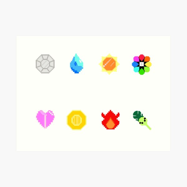 "Pixelmon Badges" Art Print for Sale by PixelMix Redbubble