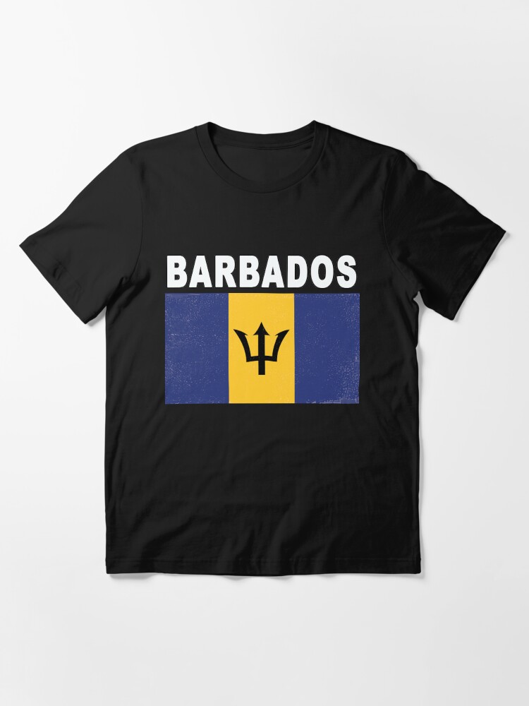 BARBADOS DISTRESSED FLAG MENS T-SHIRT TOP BARBADIAN FOOTBALL BAJAN JERSEY SHIRT 