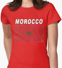 Camiseta entallada para mujer Diseño del deporte nacional de Marruecos - Bandera de Moccocan apenada