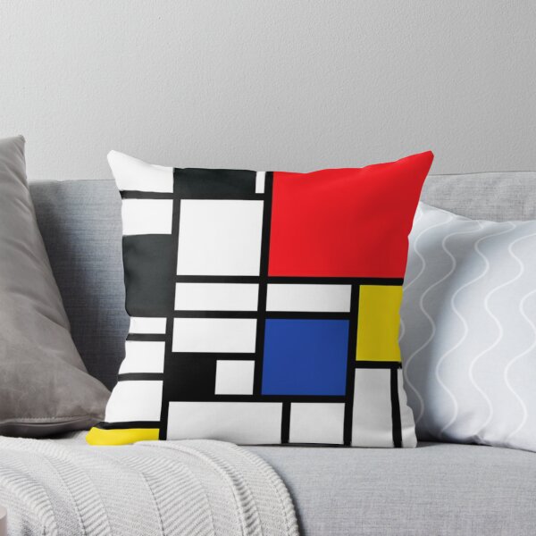piet mondrian - Composition with,Red,Blue, yellow,black,white Throw Pillow