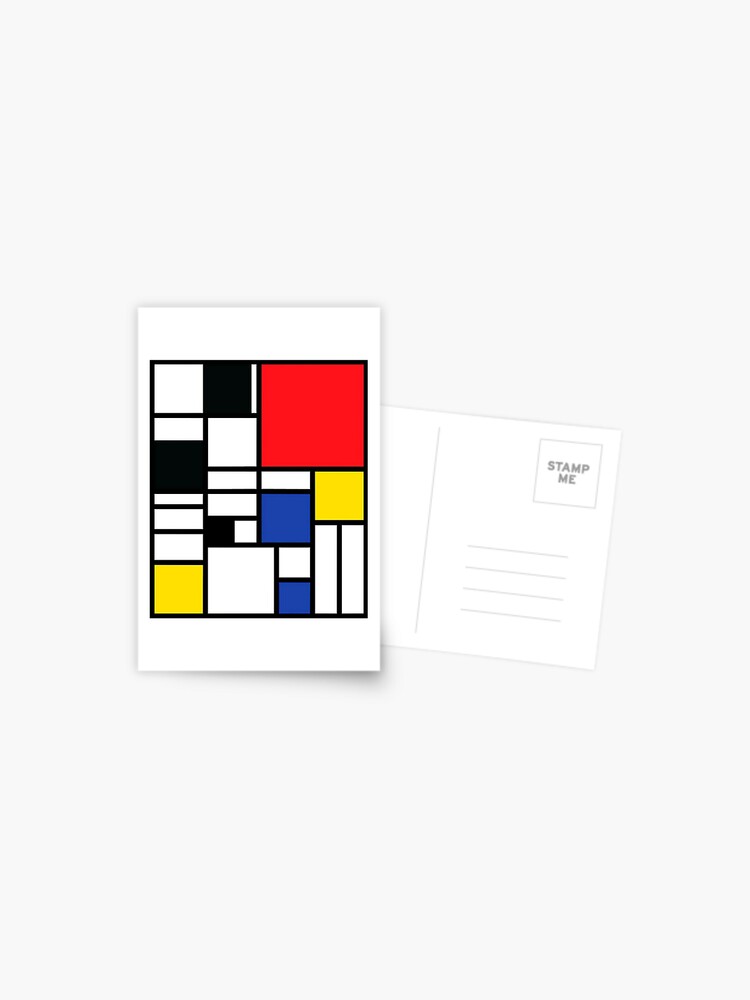 "piet mondrian Composition with,Red,Blue, yellow,black,white