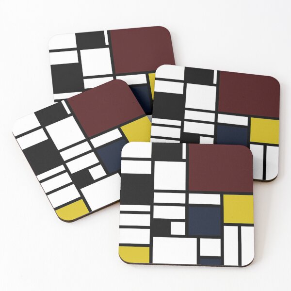 Item preview, piet mondrian - Composition with,dark Red,Navy Blue, yellow,black,white designed and sold by Olivia-One.