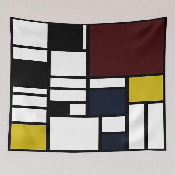 Item preview, piet mondrian - Composition with,dark Red,Navy Blue, yellow,black,white designed and sold by Olivia-One.