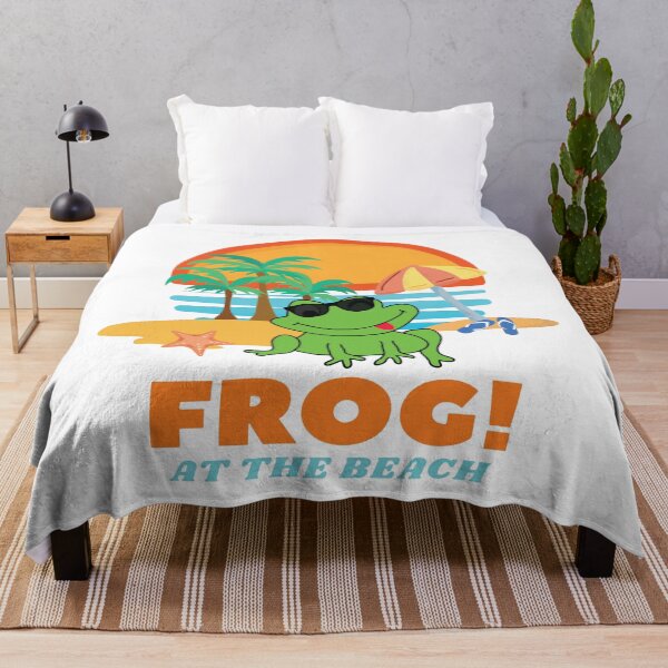 Item preview, Frog at the Beach Stay Cool Funny Summer Time Gifts designed and sold by hattem.