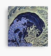 HOKUSAI, Feminine, wave, Japan, Japanese, Print, woodcut Canvas Print