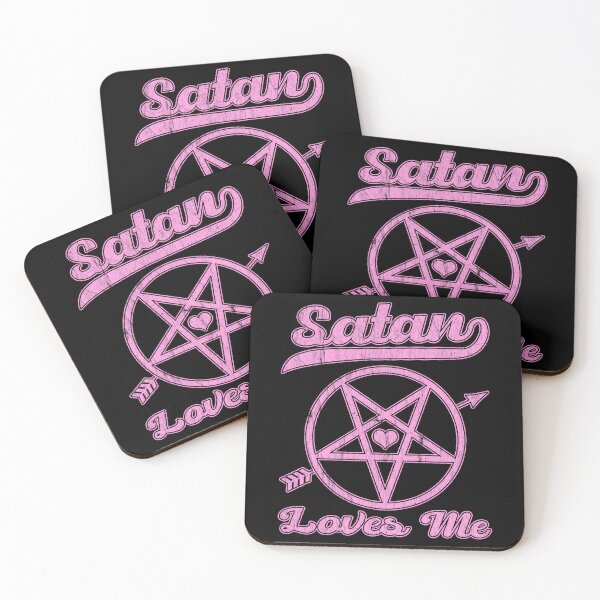 Item preview, Satan Loves Me! Funny Satanic Devil Worship Design, Pentagram & Heart designed and sold by Proverbial Wisdom Design.