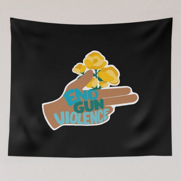 Item preview, END GUN VIOLENCE ,Hand with Flowers Activism Illustration designed and sold by MarcelleWyman.