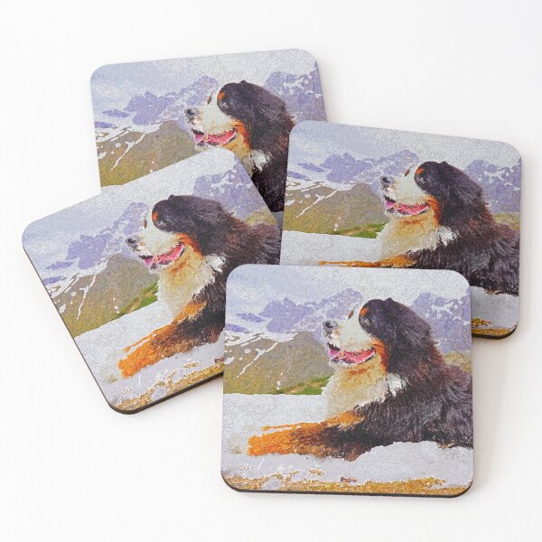 Item preview, Huge Bernese Mountain Dogs in the mountains  designed and sold by AlbertandOlly.