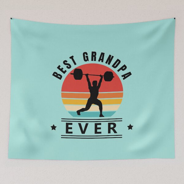 Artikelvorschau, Best Grandpa Ever Vintage Sunset Weight Lifter entworfen und verkauft von LindaCooke.