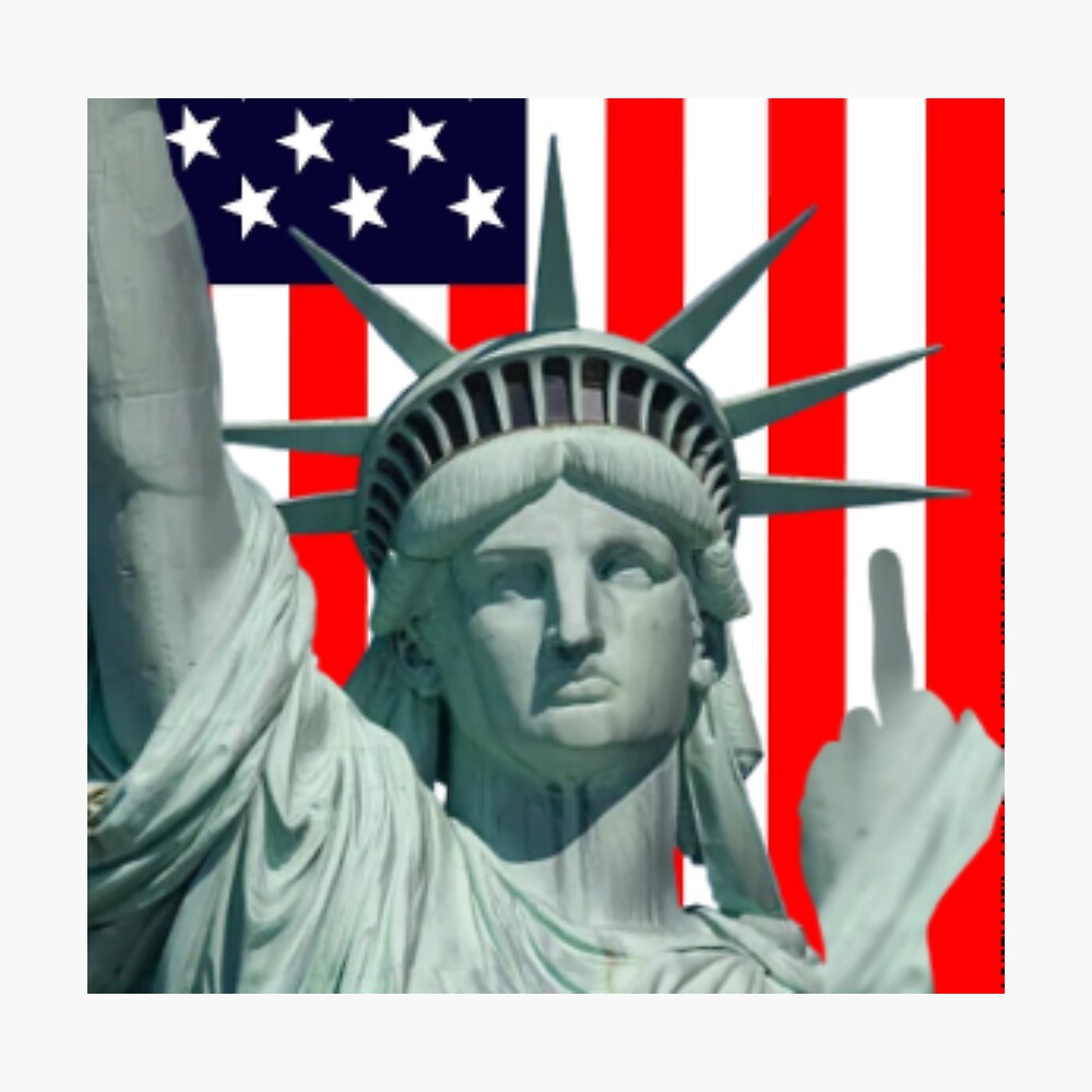 Statue Of Liberty Middle Finger Funny 4th of July Sticker