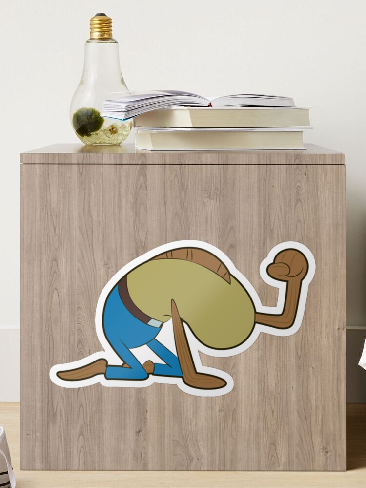 SpongeBob Upset Fish Meme Sticker - Sticker Mania