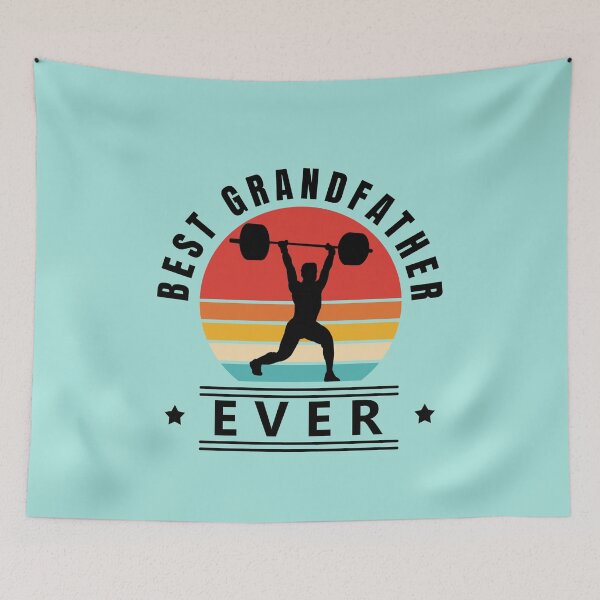 Item preview, Best Grandfather Ever Vintage Sunset Weight Lifter designed and sold by LindaCooke.