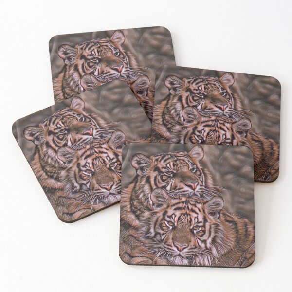 Item preview, Painted Abstract Tigers designed and sold by HappyLifeCreate.