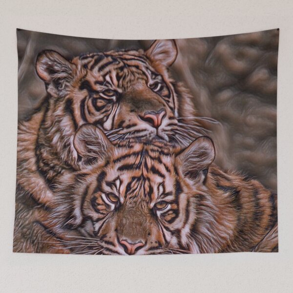 Item preview, Painted Abstract Tigers designed and sold by HappyLifeCreate.