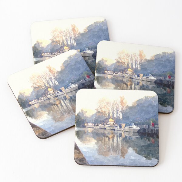 Item preview, Boats At Anchor At Allington Lock designed and sold by Trevor Harvey Art.