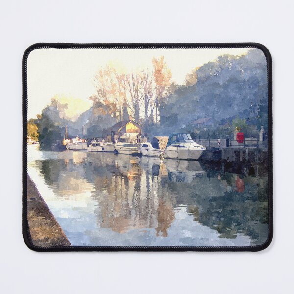 Item preview, Boats At Anchor At Allington Lock designed and sold by Trevor Harvey Art.