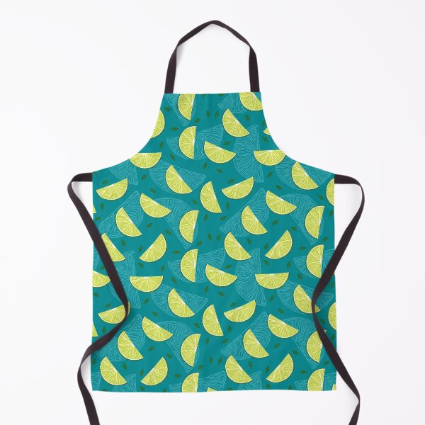 Item preview, Pattern with lime slices and leaves on blue background designed and sold by hmorena.