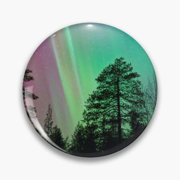 Item preview, Northern Lights Over The Forest, Beautiful Northern Lights, Northern Lights Aesthetic, Green Northern Lights Painting designed and sold by Paintcorner.