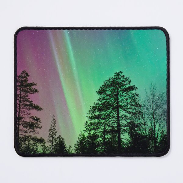 Item preview, Northern Lights Over The Forest, Beautiful Northern Lights, Northern Lights Aesthetic, Green Northern Lights Painting designed and sold by Paintcorner.