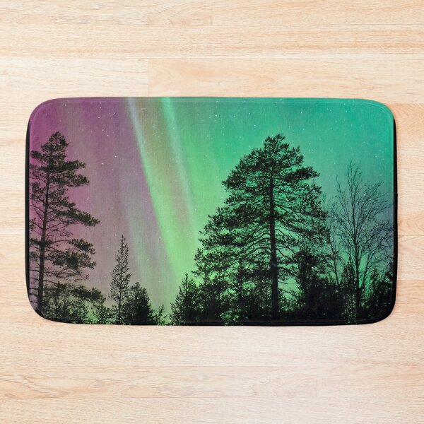 Item preview, Northern Lights Over The Forest, Beautiful Northern Lights, Northern Lights Aesthetic, Green Northern Lights Painting designed and sold by Paintcorner.