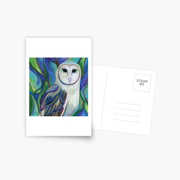 Barn Owl in a Fantasy Forest Postcard