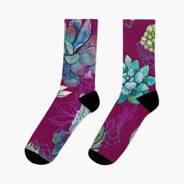 Artikelvorschau, Watercolor succulents on purple entworfen und verkauft von FGCART.