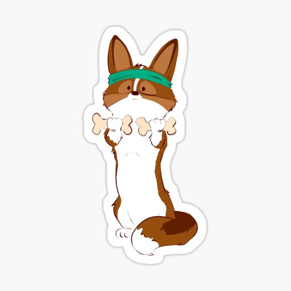 Fitness Corgi Stickers Sticker