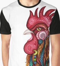 Tribal Rooster Design Graphic T-Shirt