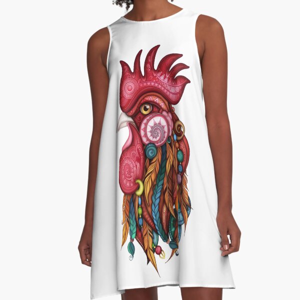 Vista previa del artículo con la obra «Diseño de gallo tribal», diseñado y vendido por lissantee.