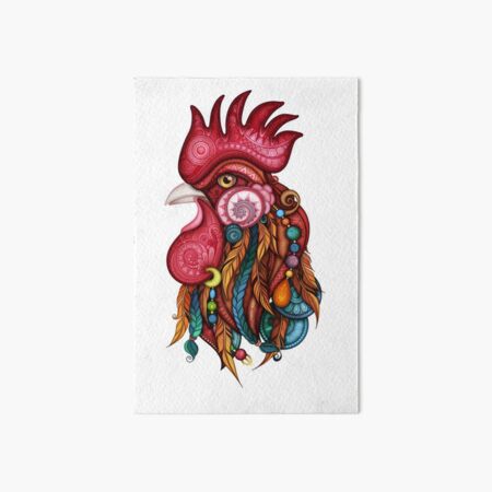 Tribal Rooster Design Art Board Print