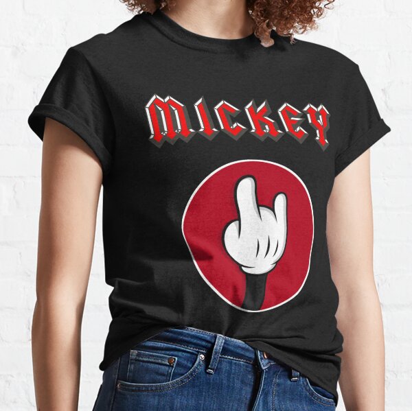Disney Camiseta para mujer Mickey Mouse de cabeza a dedo