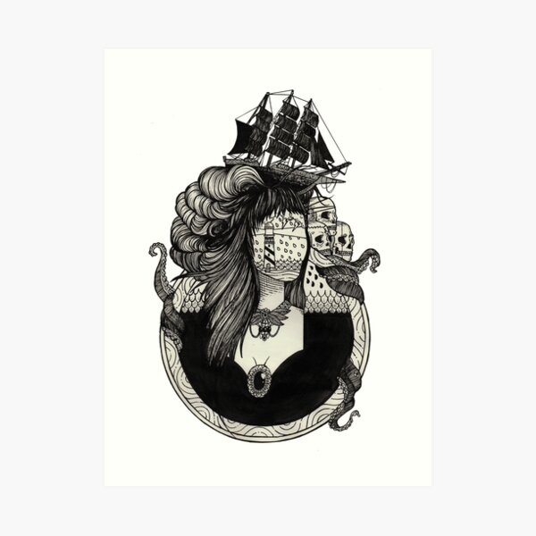 con un faro y un bote en el pelo.
Tenga en cuenta que esta es una ilustración tradicional Lámina artística