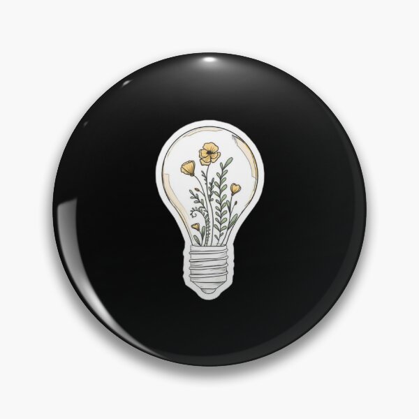 Item preview, Light Bulb with Yellow Flowers designed and sold by Nedskr.