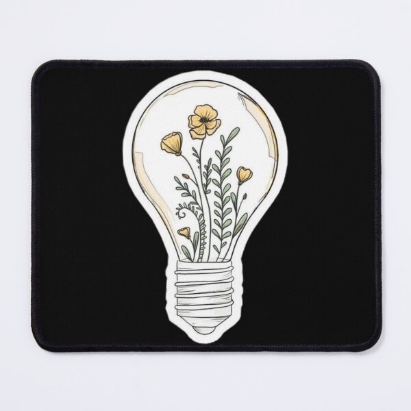 Item preview, Light Bulb with Yellow Flowers designed and sold by Nedskr.