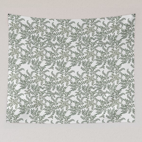 Item preview, Delicate Winding Vines (Green & White) designed and sold by Art by Kendra Crae.