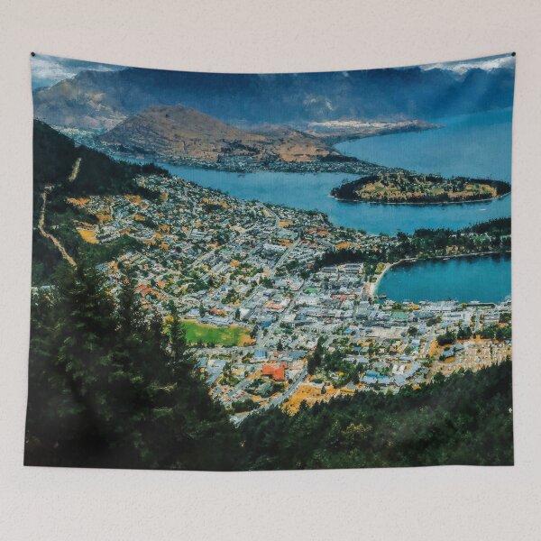 Item preview, Queenstown New Zealand Landscape, Aesthetic Queenstown New Zealand, Queenstown New Zealand Winter, Queenstown Southern Alps Mountains designed and sold by Paintcorner.
