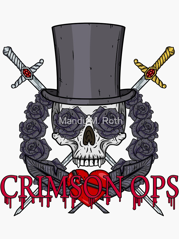 Thumbnail 3 of 3, Sticker, Crimson Ops Skull designed and sold by mandymroth.