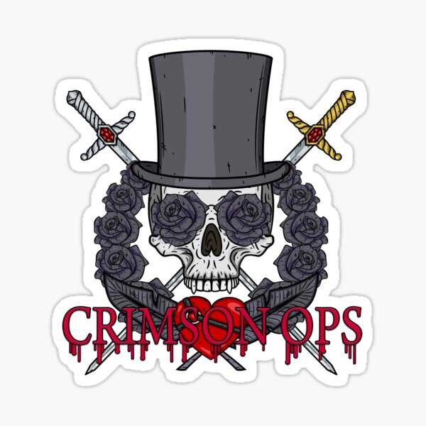 Crimson Ops Skull Sticker