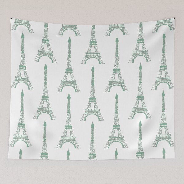 Item preview, The Eiffel Tower Blueprint Green designed and sold by BeachBumFamily.