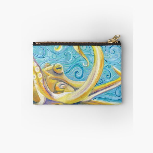 Item preview, Yellow Octopus in a Swirly Blue Sea designed and sold by chromaddict.