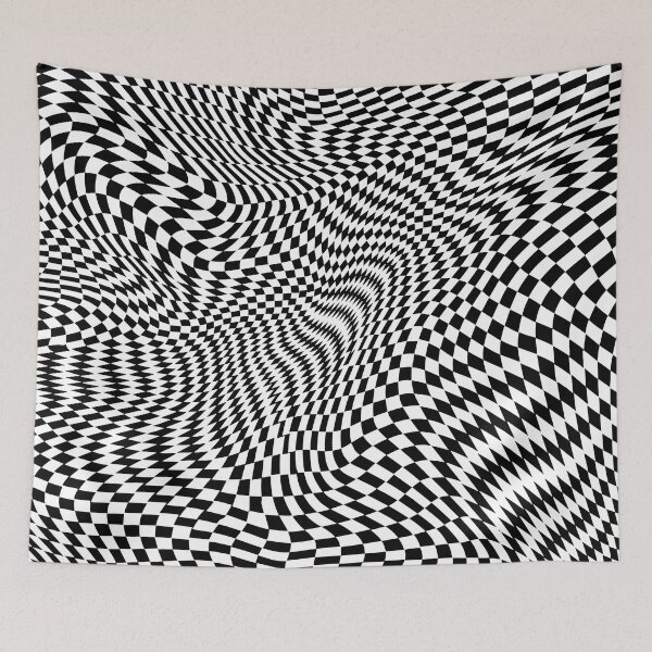 Item preview, Black and White Warped Checkers designed and sold by PrettyPixel0.