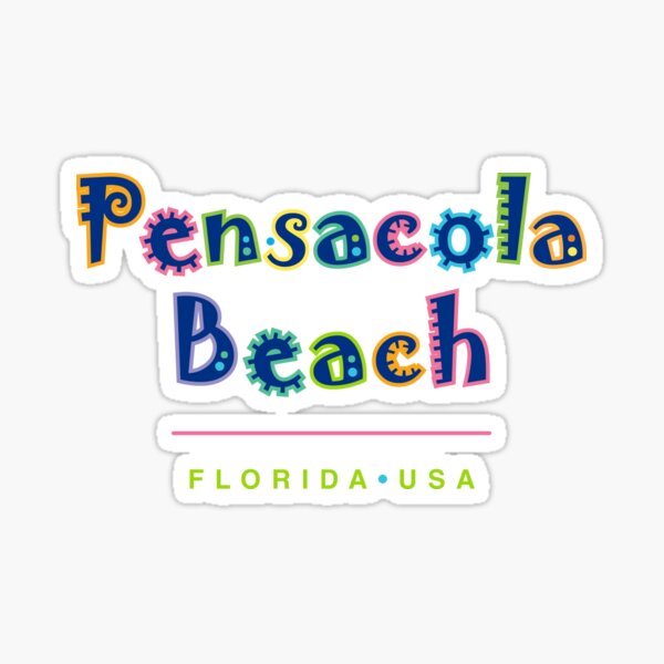 Item preview, Pensacola Beach Florida Typographic Design designed and sold by Futurebeachbum.
