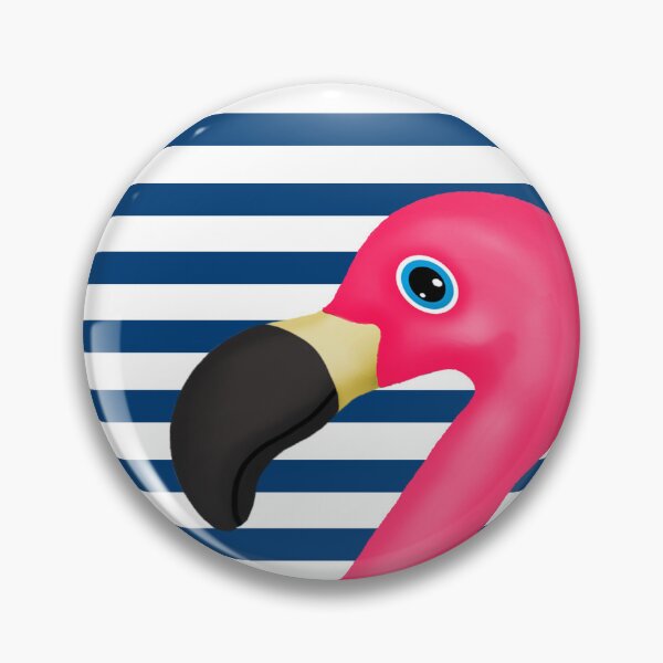 Item preview, Pink Flamingo Blue White Stripes designed and sold by BeachBumFamily.