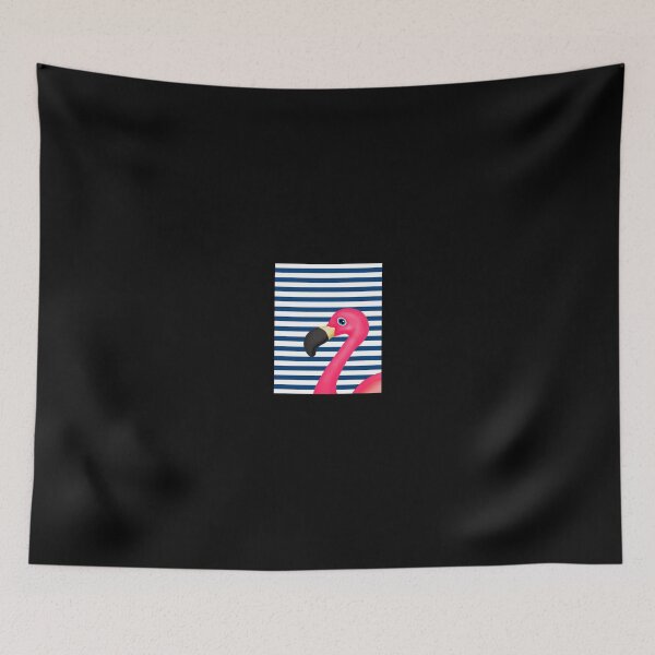 Item preview, Pink Flamingo Blue White Stripes designed and sold by BeachBumFamily.