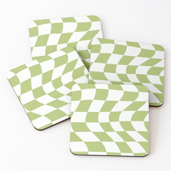Item preview, Green wavy checkered retro pattern designed and sold by cambrieadams.